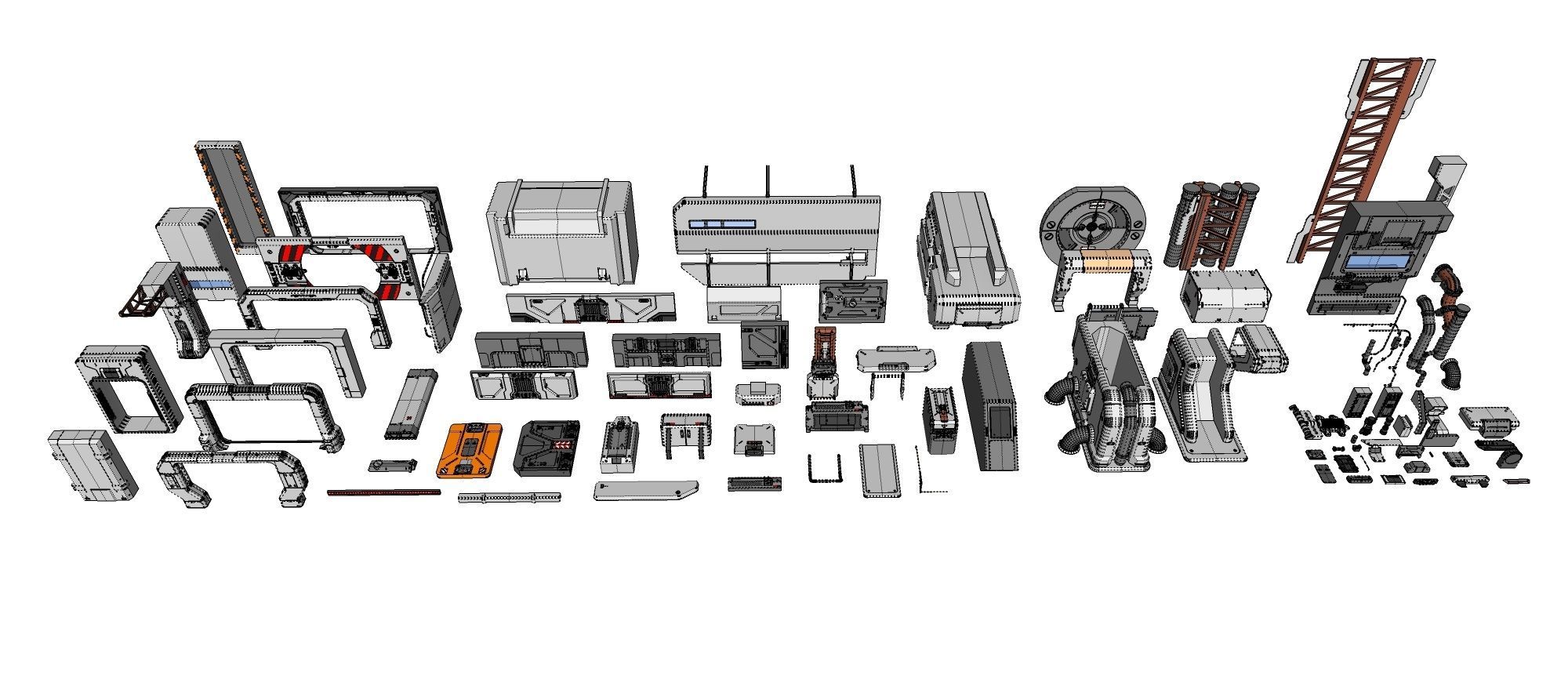 Sci-Fi architecture Elements collection 15 3D model_39