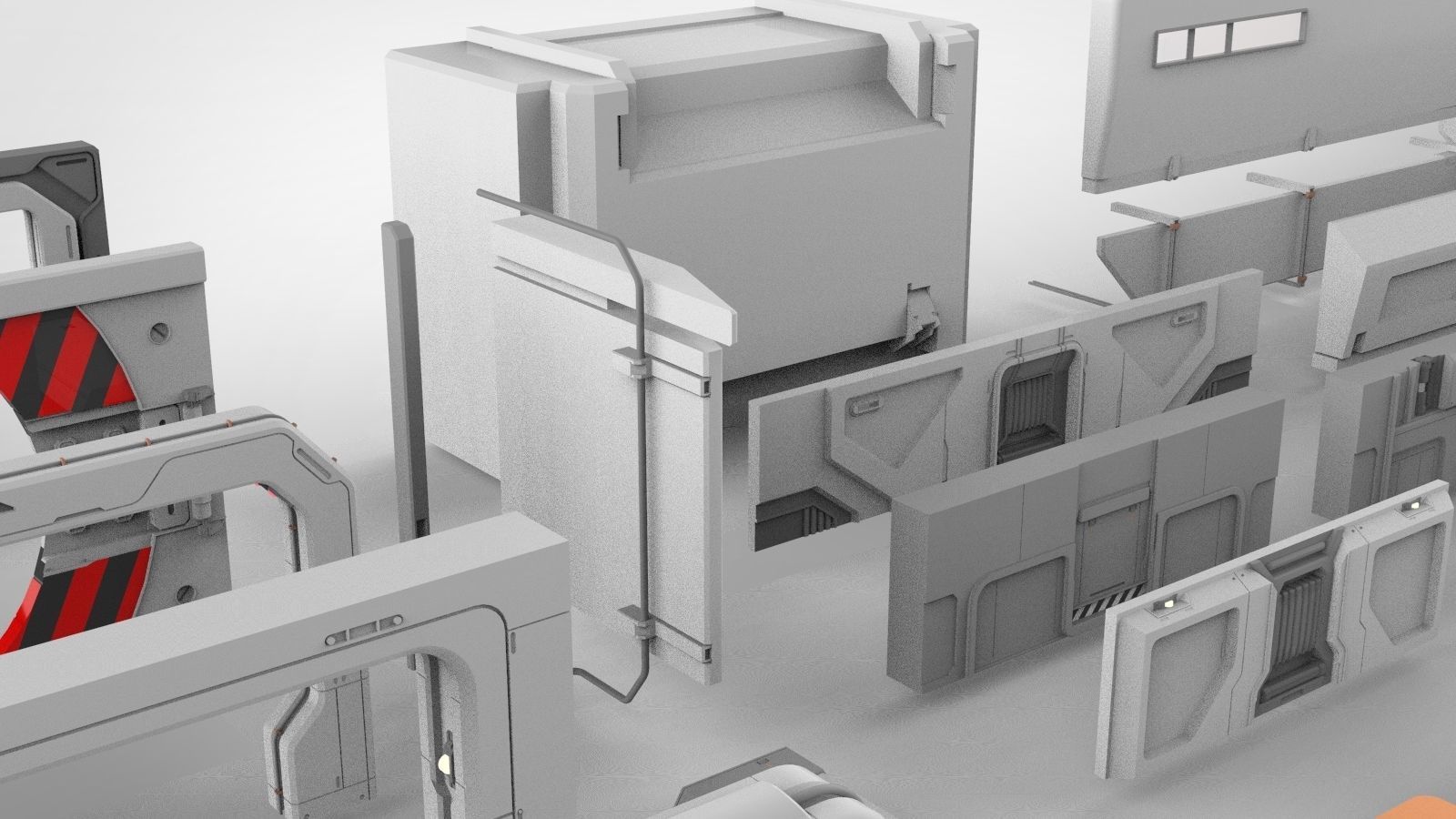 Sci-Fi architecture Elements collection 15 3D model_28