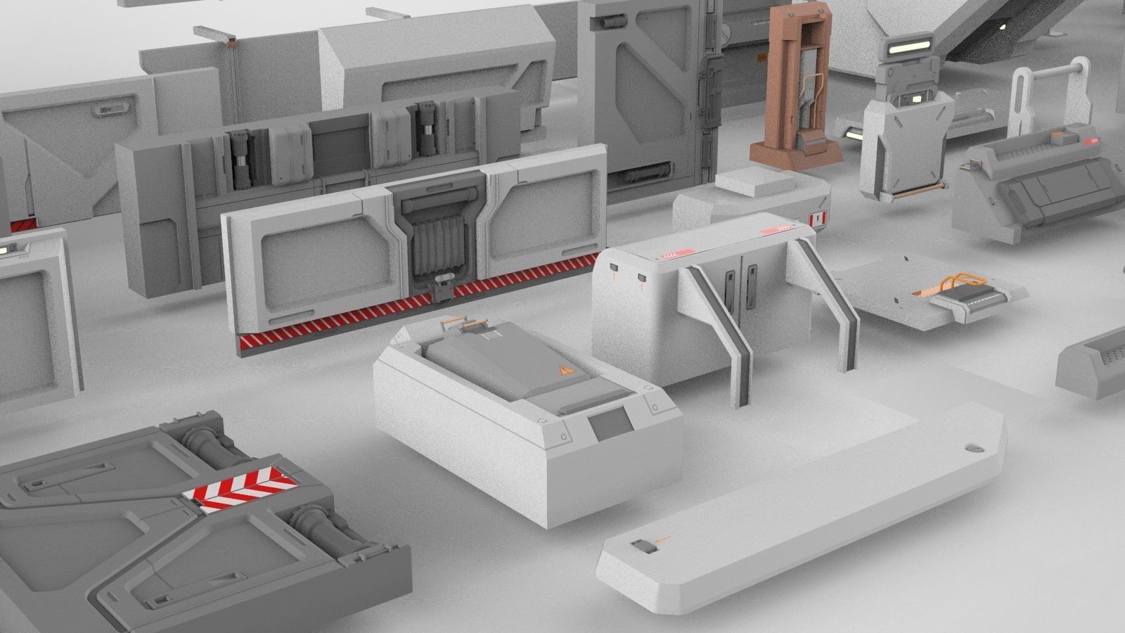 Sci-Fi architecture Elements collection 15 3D model_26