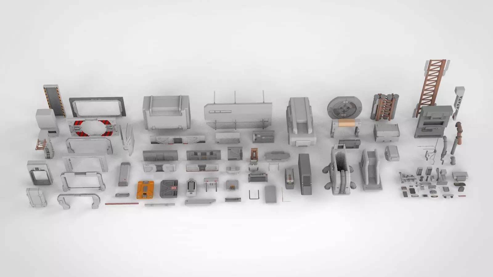 Sci-Fi architecture Elements collection 15 3D model_0