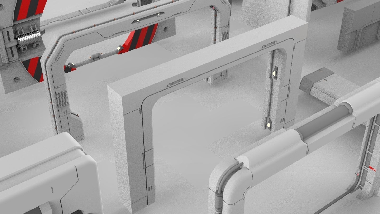 Sci-Fi architecture Elements collection 15 3D model_36