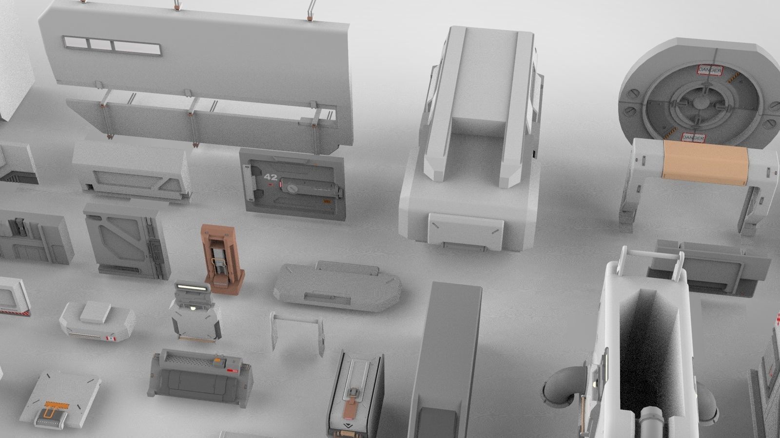 Sci-Fi architecture Elements collection 15 3D model_13