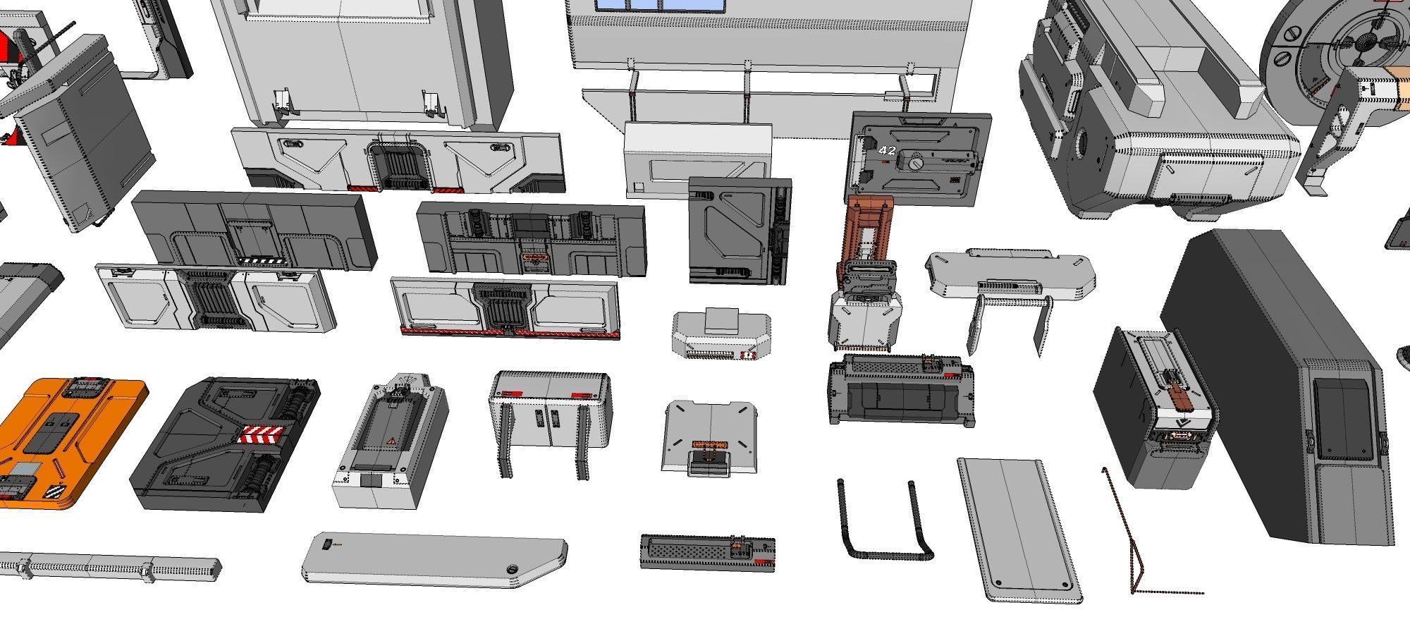 Sci-Fi architecture Elements collection 15 3D model_42