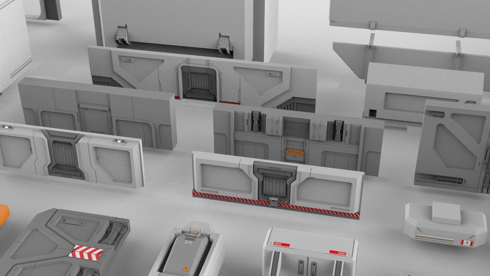 Sci-Fi architecture Elements collection 15 3D model_8