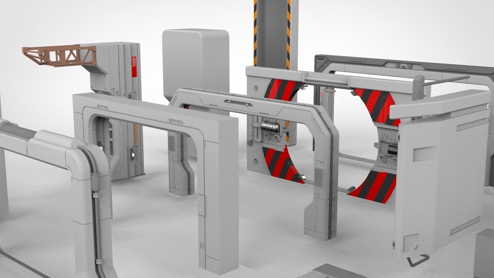 Sci-Fi architecture Elements collection 15 3D model_38