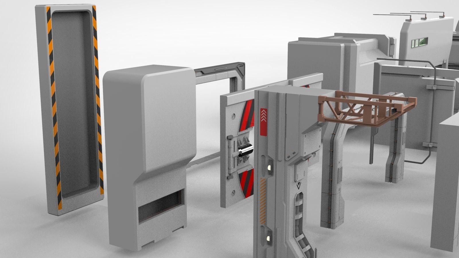 Sci-Fi architecture Elements collection 15 3D model_34