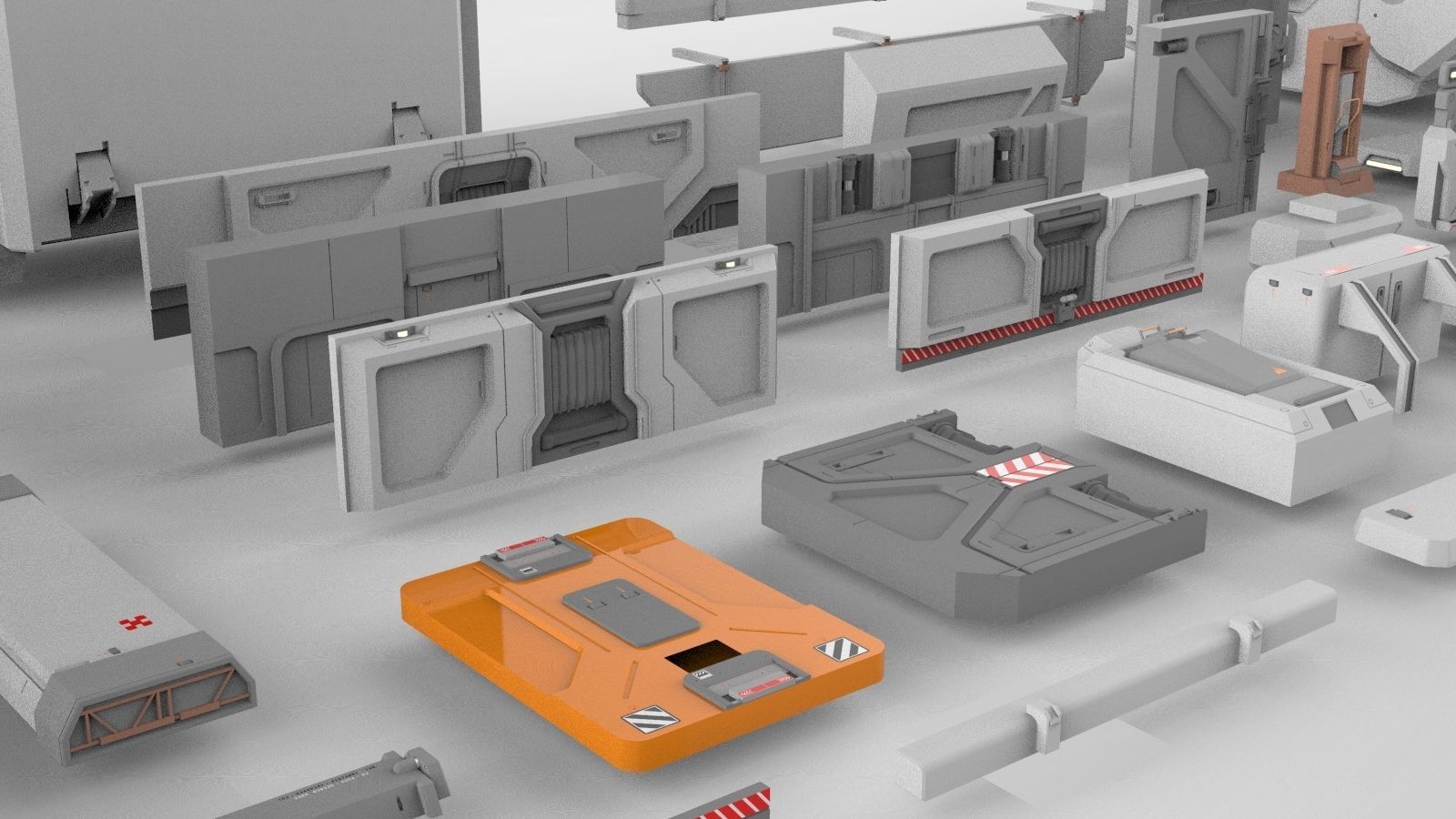 Sci-Fi architecture Elements collection 15 3D model_29