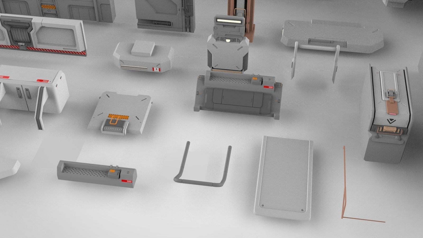 Sci-Fi architecture Elements collection 15 3D model_10