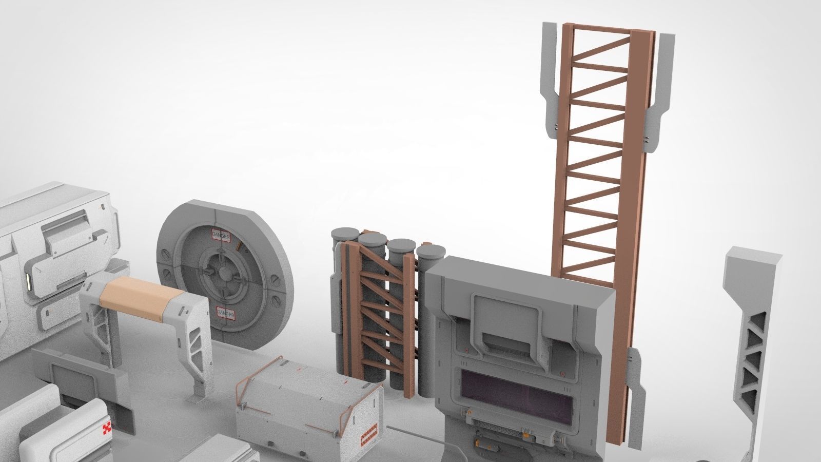 Sci-Fi architecture Elements collection 15 3D model_19