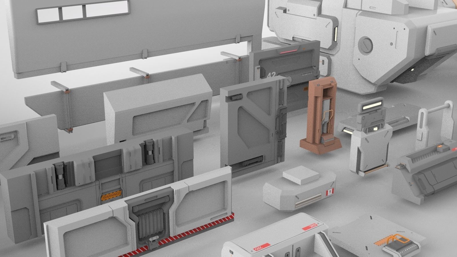 Sci-Fi architecture Elements collection 15 3D model_25