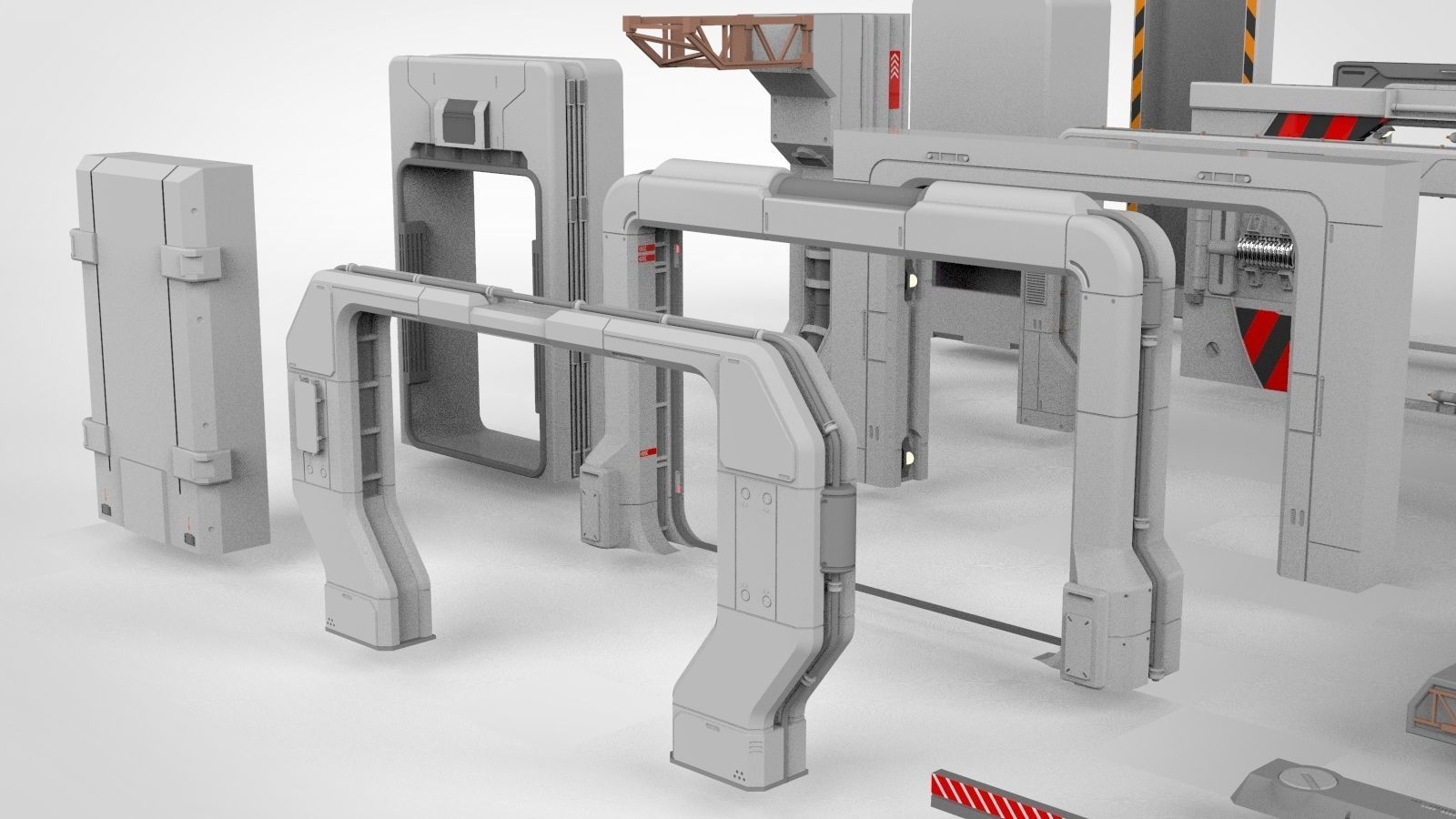 Sci-Fi architecture Elements collection 15 3D model_37