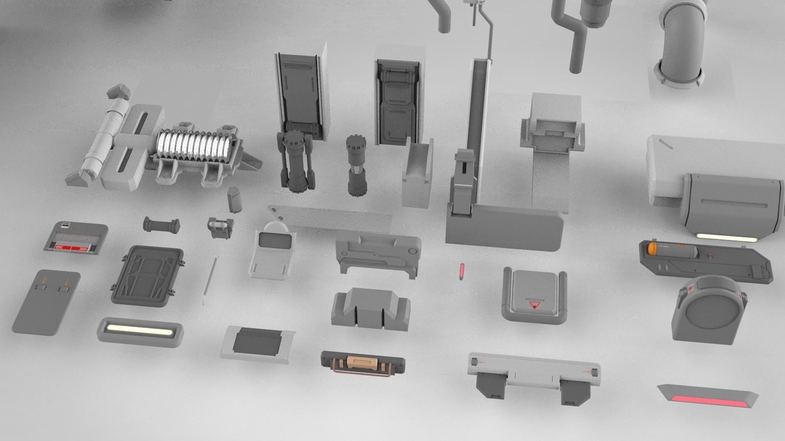 Sci-Fi architecture Elements collection 15 3D model_17