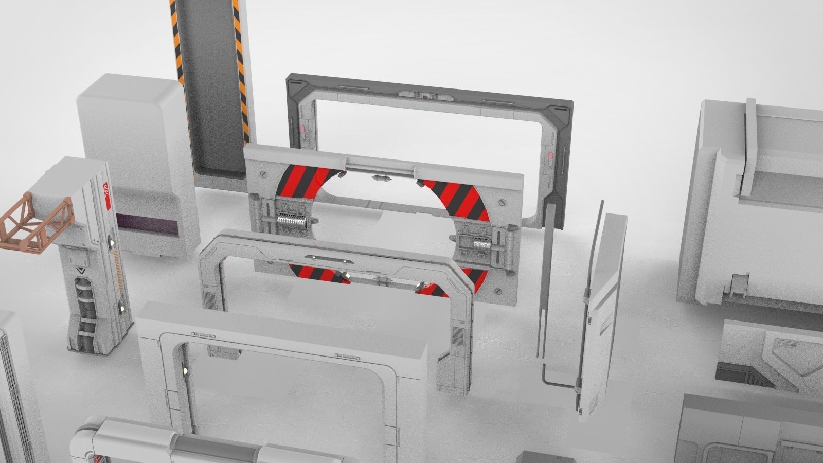 Sci-Fi architecture Elements collection 15 3D model_4