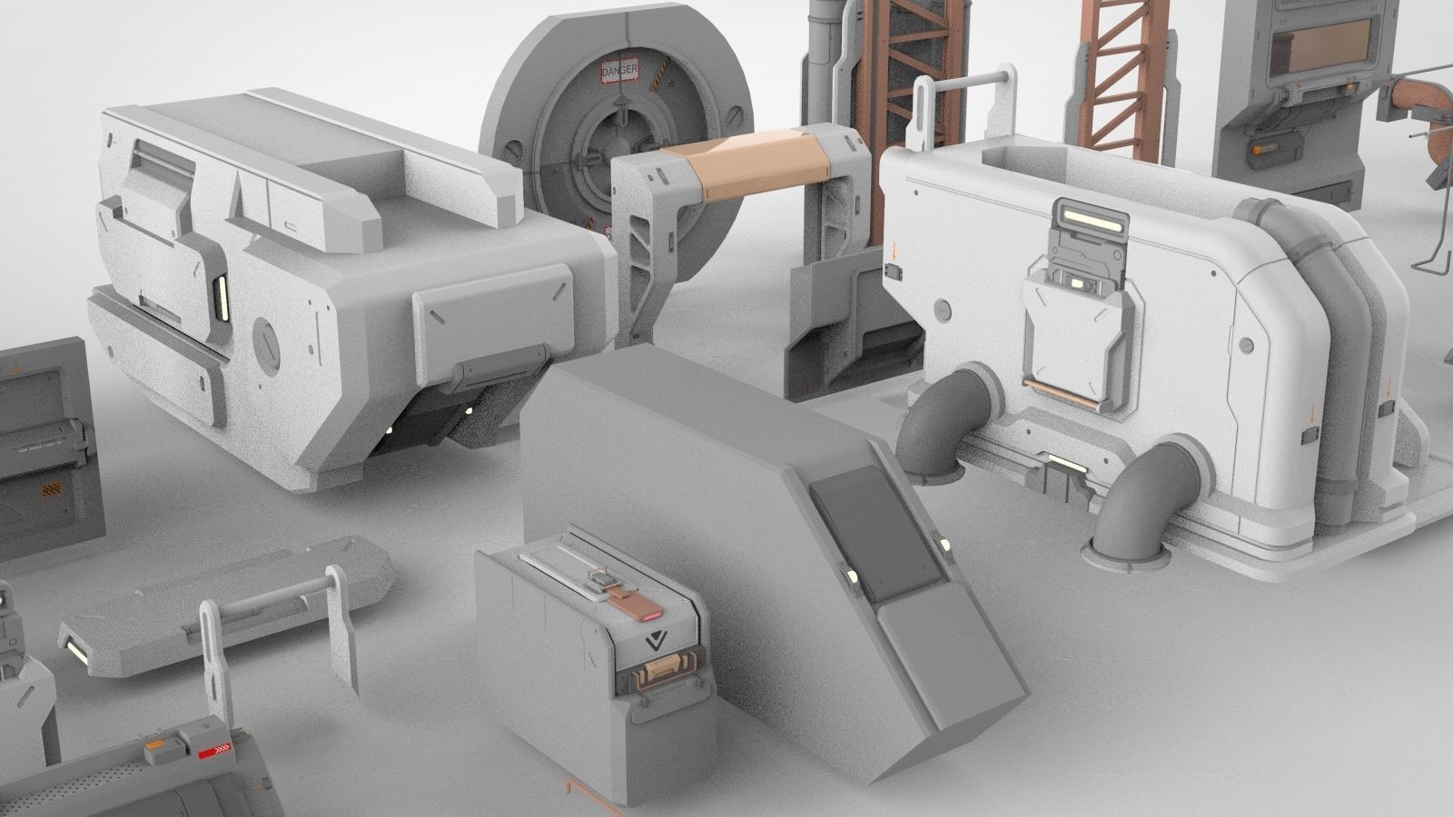 Sci-Fi architecture Elements collection 15 3D model_23