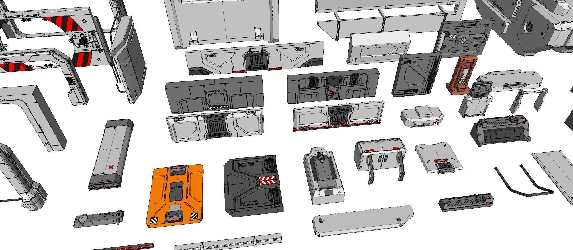 Sci-Fi architecture Elements collection 15 3D model_47