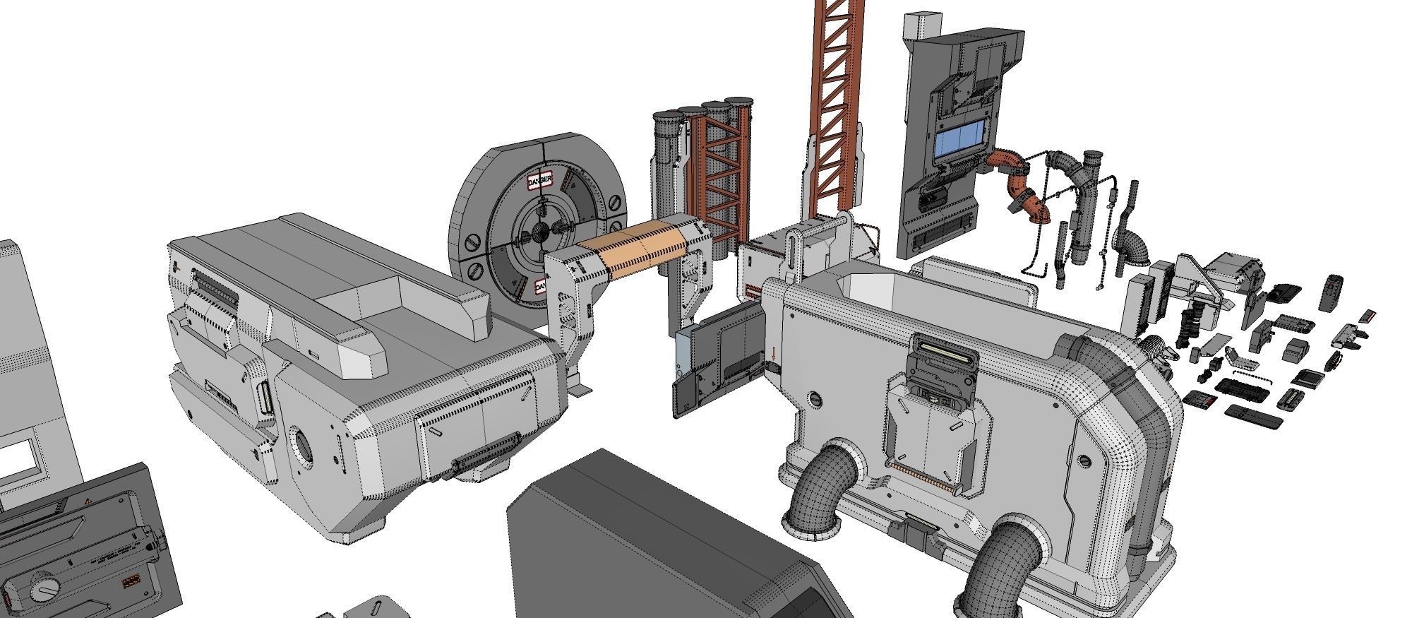 Sci-Fi architecture Elements collection 15 3D model_45