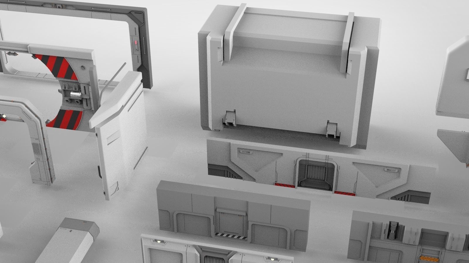 Sci-Fi architecture Elements collection 15 3D model_7