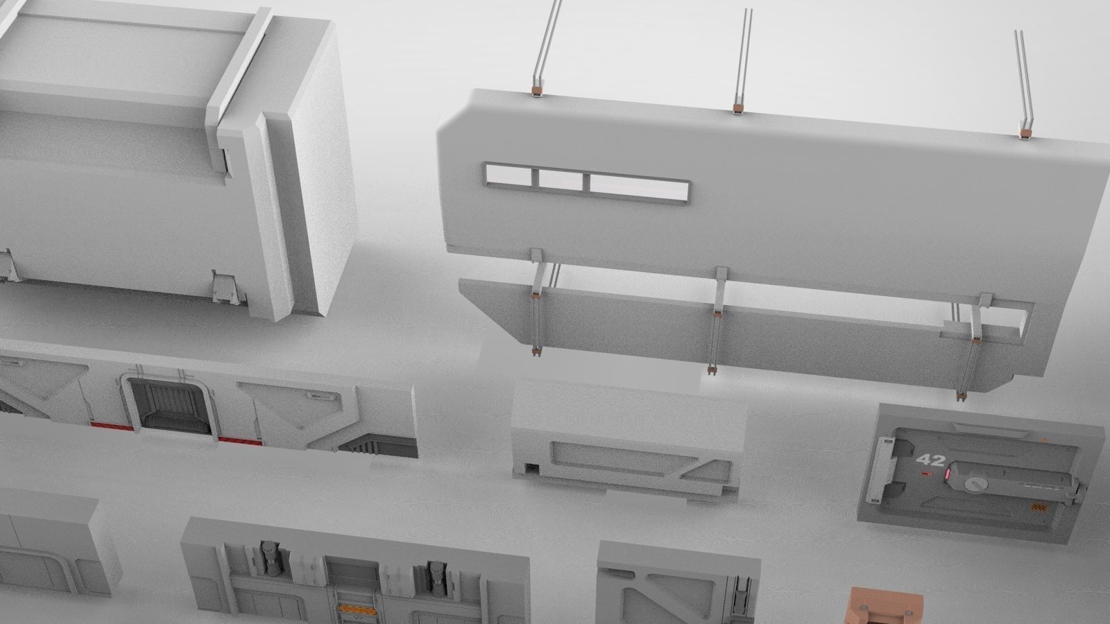 Sci-Fi architecture Elements collection 15 3D model_12