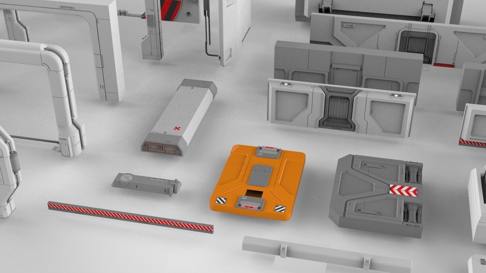 Sci-Fi architecture Elements collection 15 3D model_6