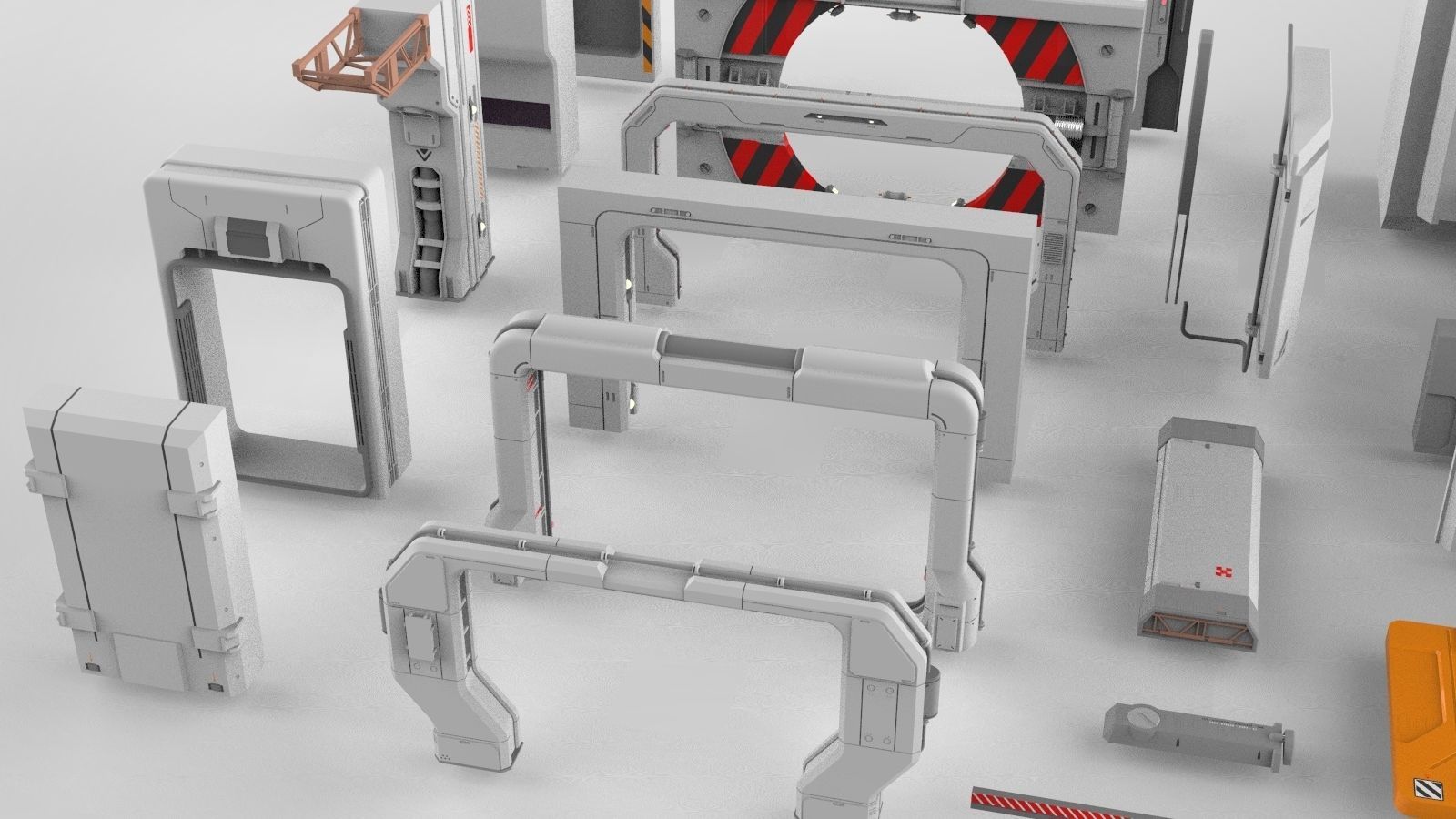 Sci-Fi architecture Elements collection 15 3D model_5