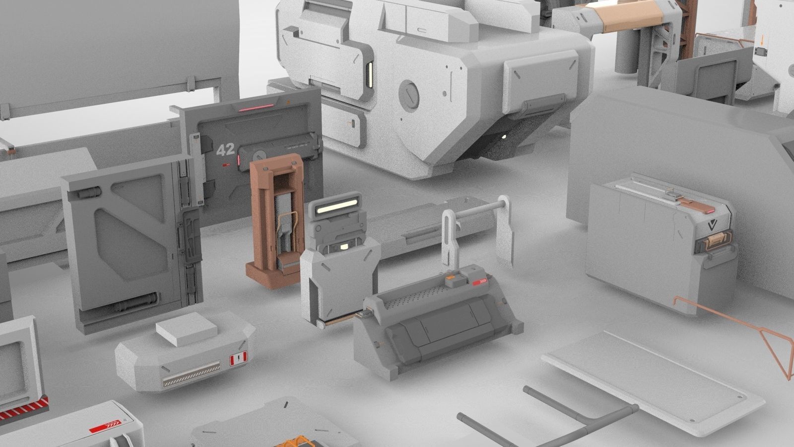 Sci-Fi architecture Elements collection 15 3D model_24