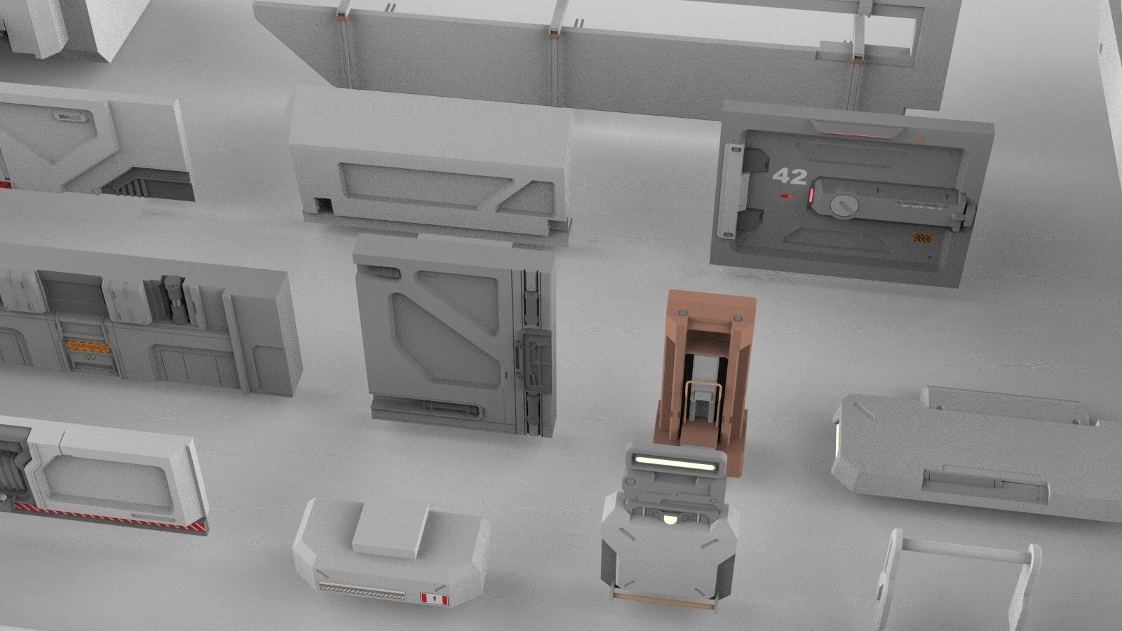 Sci-Fi architecture Elements collection 15 3D model_11