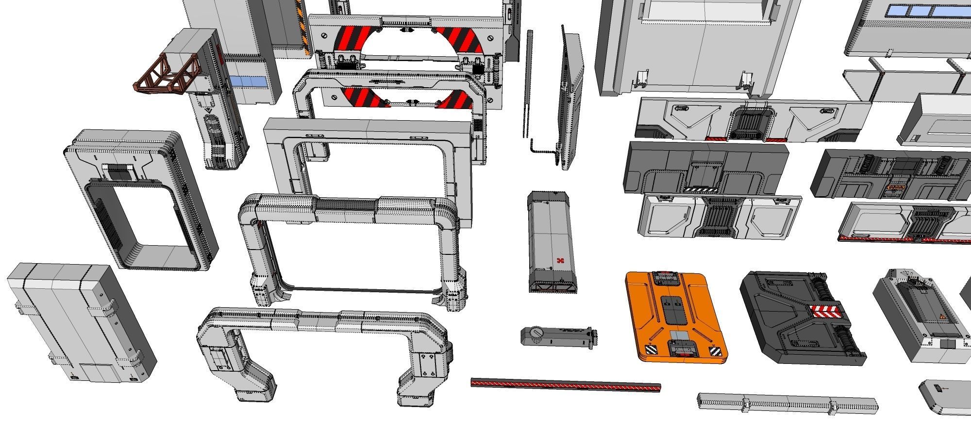 Sci-Fi architecture Elements collection 15 3D model_41