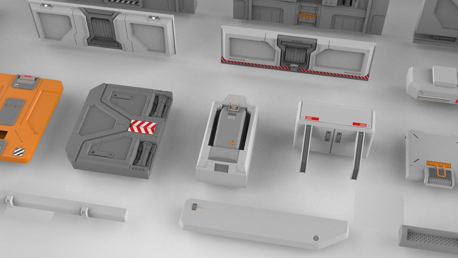 Sci-Fi architecture Elements collection 15 3D model_9