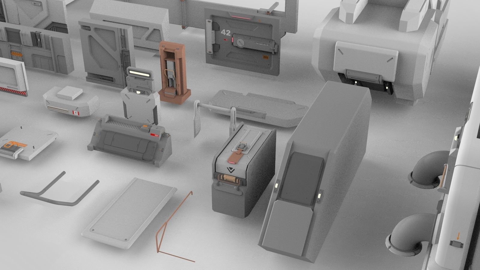 Sci-Fi architecture Elements collection 15 3D model_14