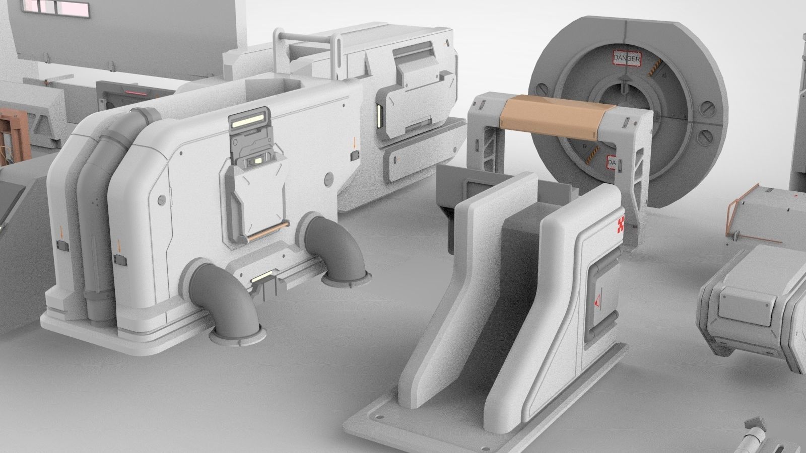 Sci-Fi architecture Elements collection 15 3D model_21