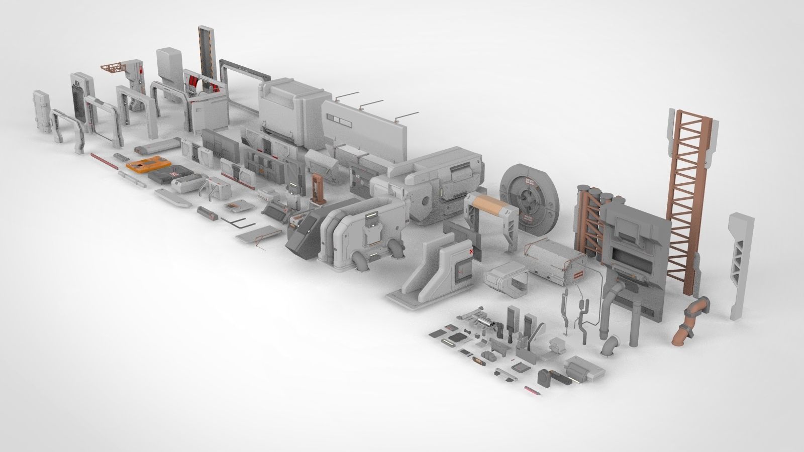 Sci-Fi architecture Elements collection 15 3D model_3