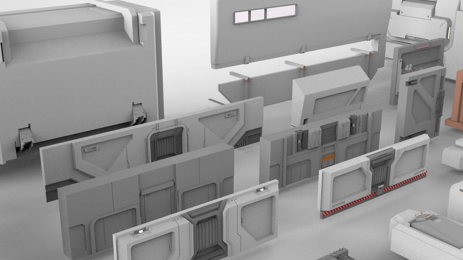 Sci-Fi architecture Elements collection 15 3D model_27