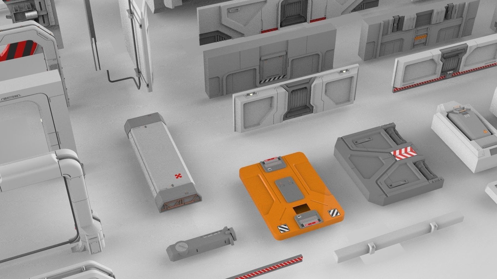 Sci-Fi architecture Elements collection 15 3D model_30