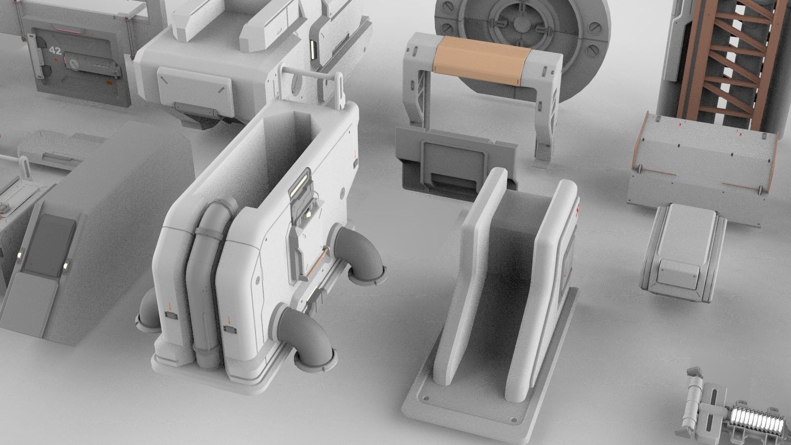 Sci-Fi architecture Elements collection 15 3D model_15