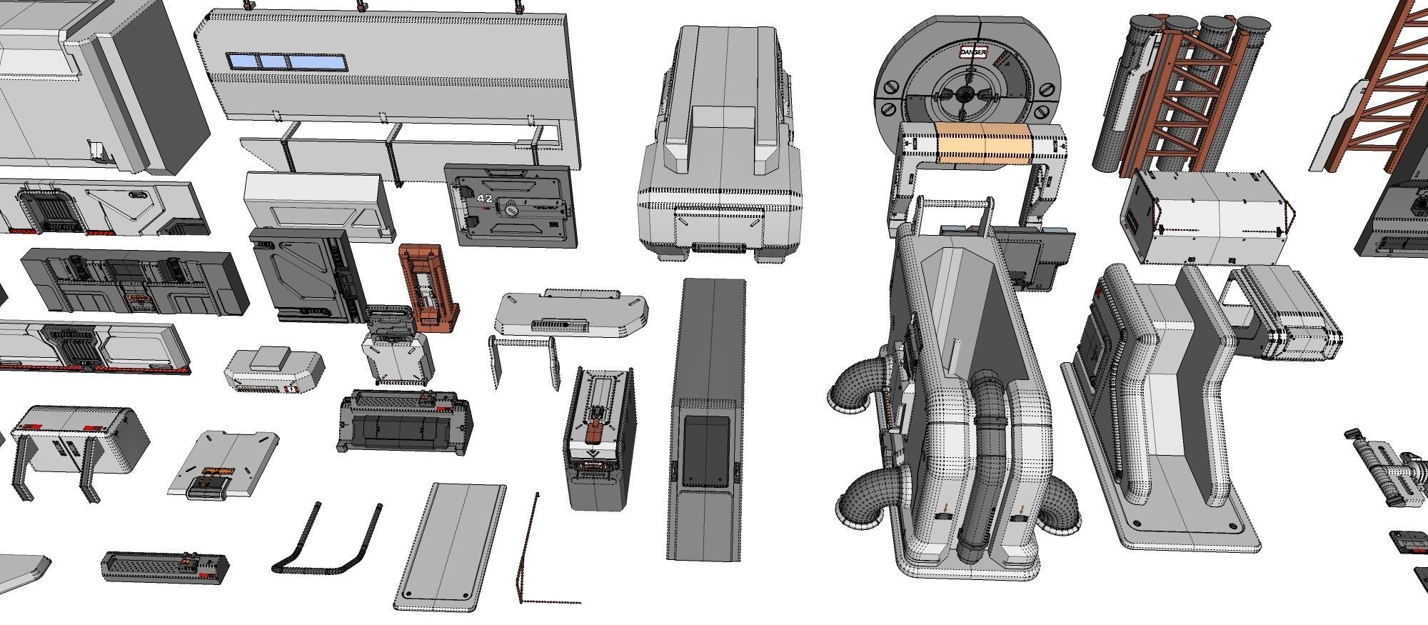 Sci-Fi architecture Elements collection 15 3D model_43