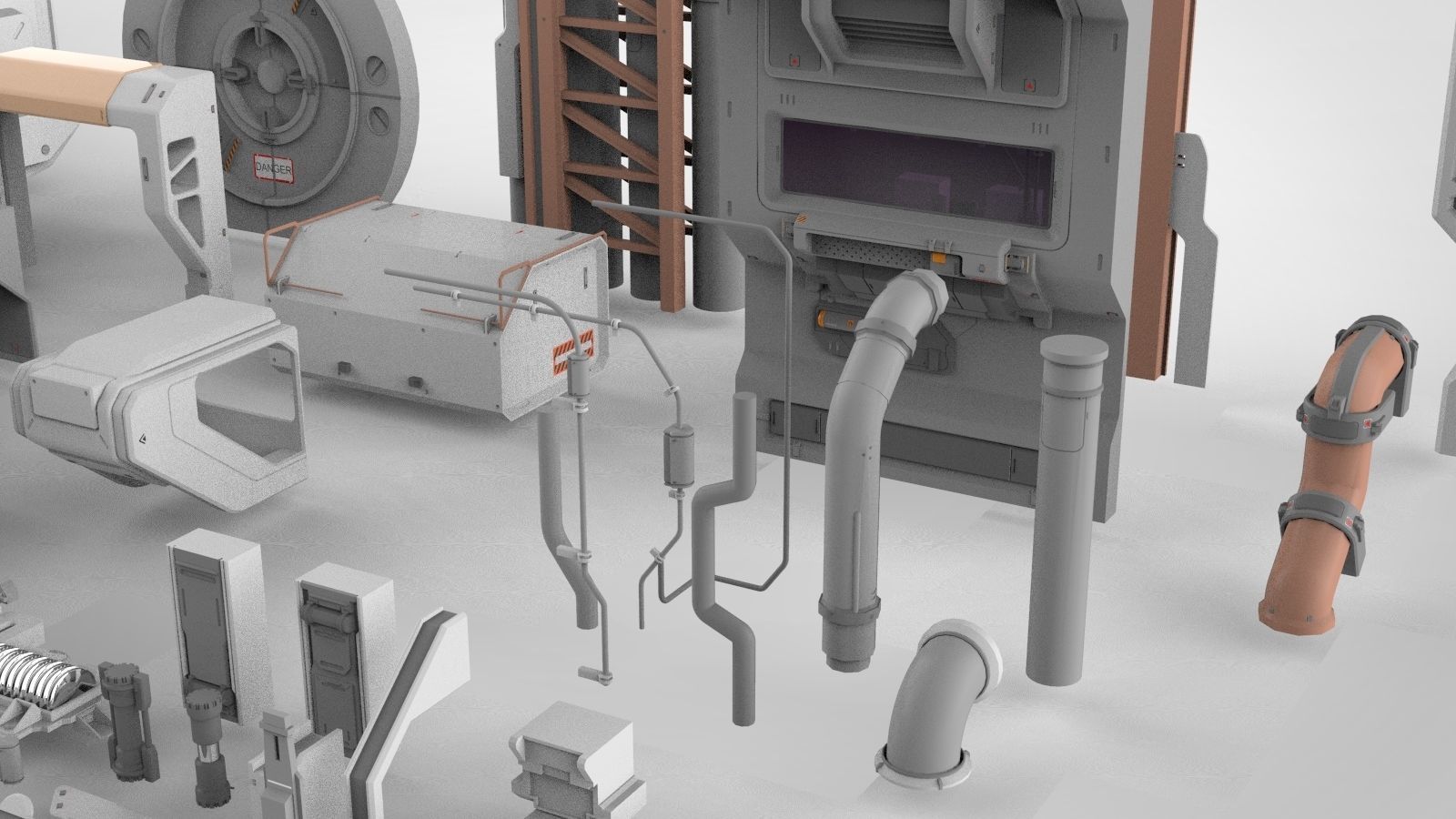 Sci-Fi architecture Elements collection 15 3D model_18