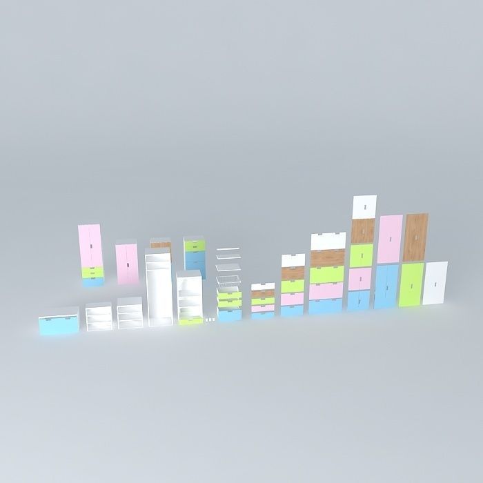STUVA bar graph bars 3D model_2