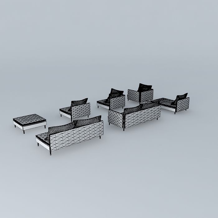 set of sofas 3D model_4