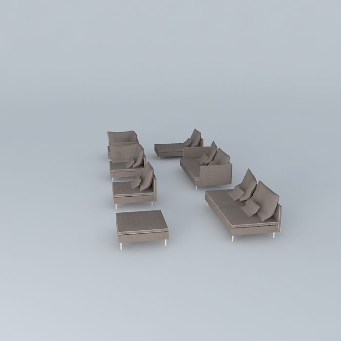 set of sofas 3D model_2