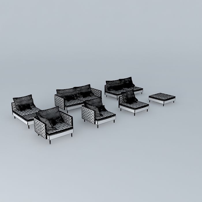 set of sofas 3D model_3