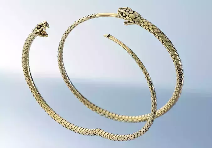 Earrings Snake Ouroboros 3D print model