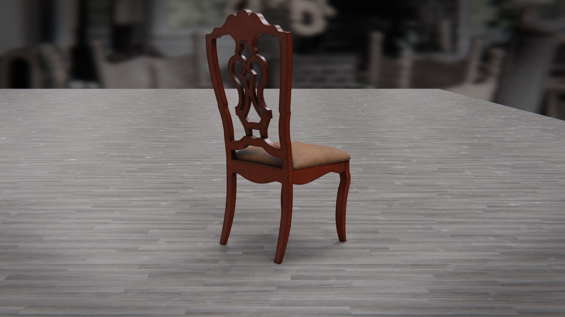 Dining Table and Chair Low-poly 3D model_8