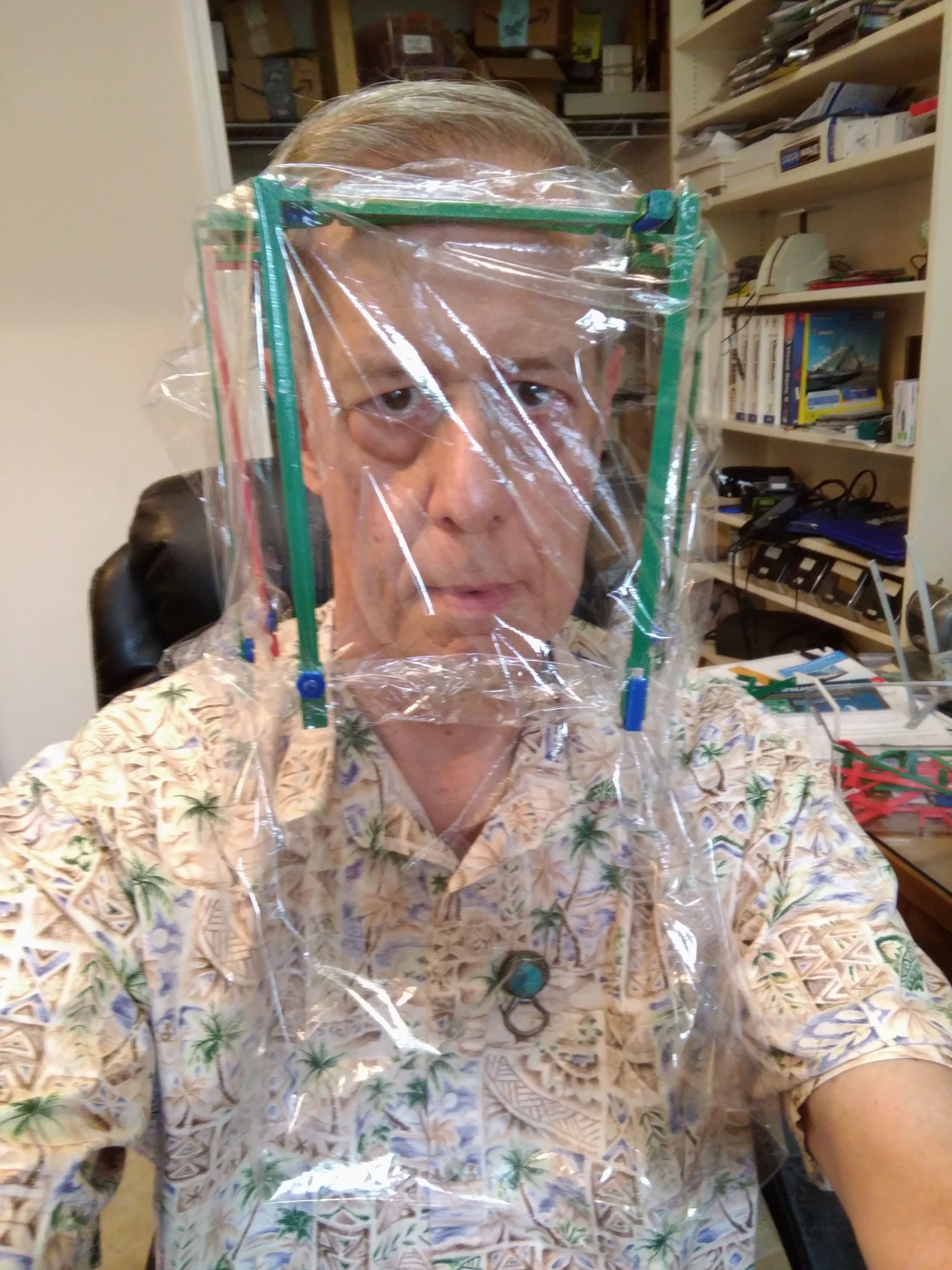 Plastic wrap based face shield Free 3D print model_4