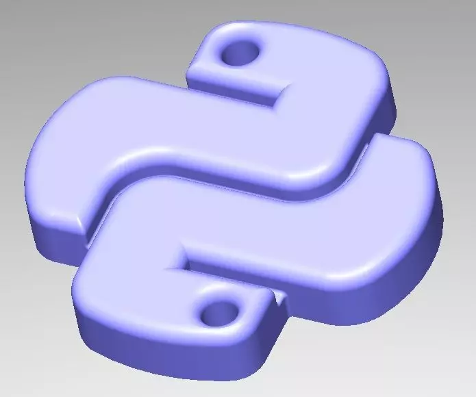 Python Keychain 3D print model_0