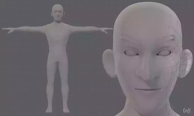 Base mesh man character V19