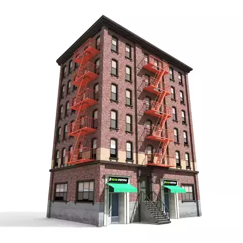 Nyc Building 09 type1 Low-poly 3D model