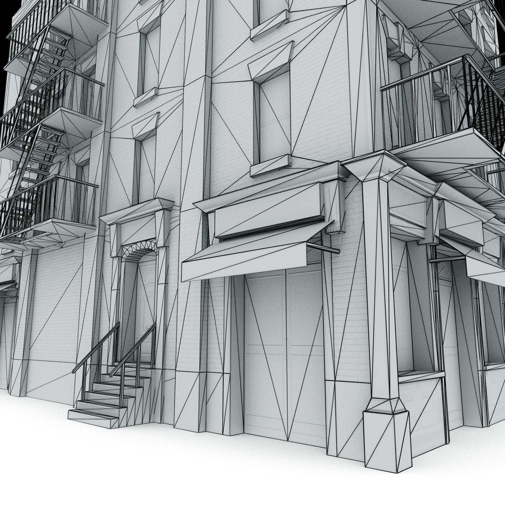 Nyc Building 02 Type 1 Low-poly 3D model_11