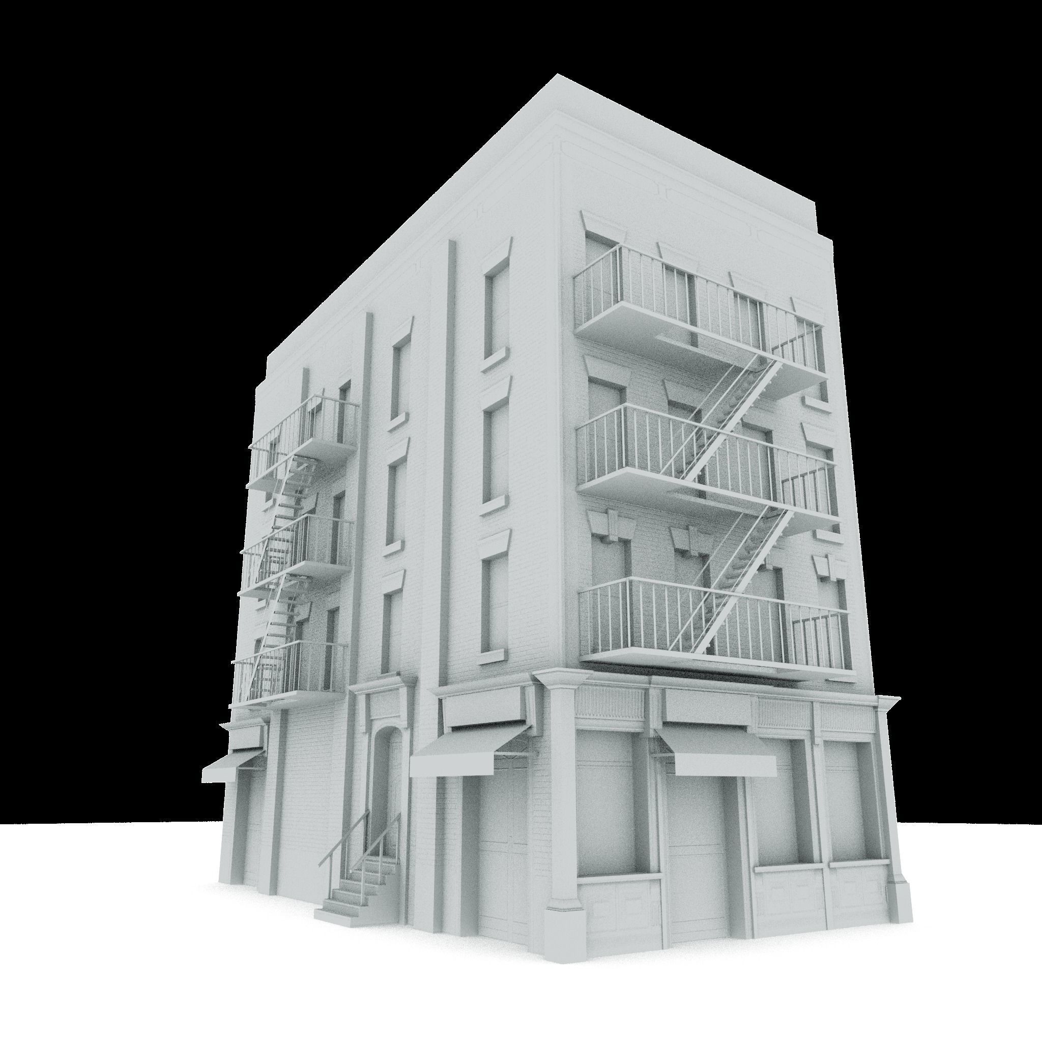 Nyc Building 02 Type 1 Low-poly 3D model_1