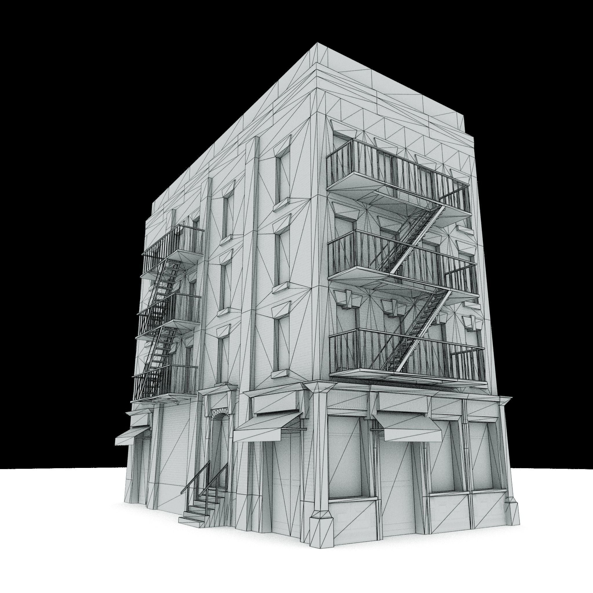 Nyc Building 02 Type 1 Low-poly 3D model_2