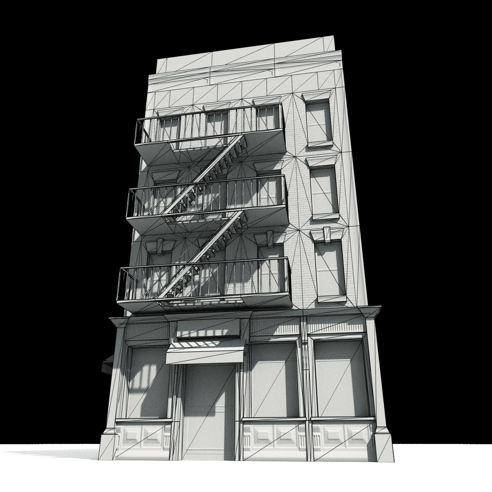 Nyc Building 02 Type 1 Low-poly 3D model_17